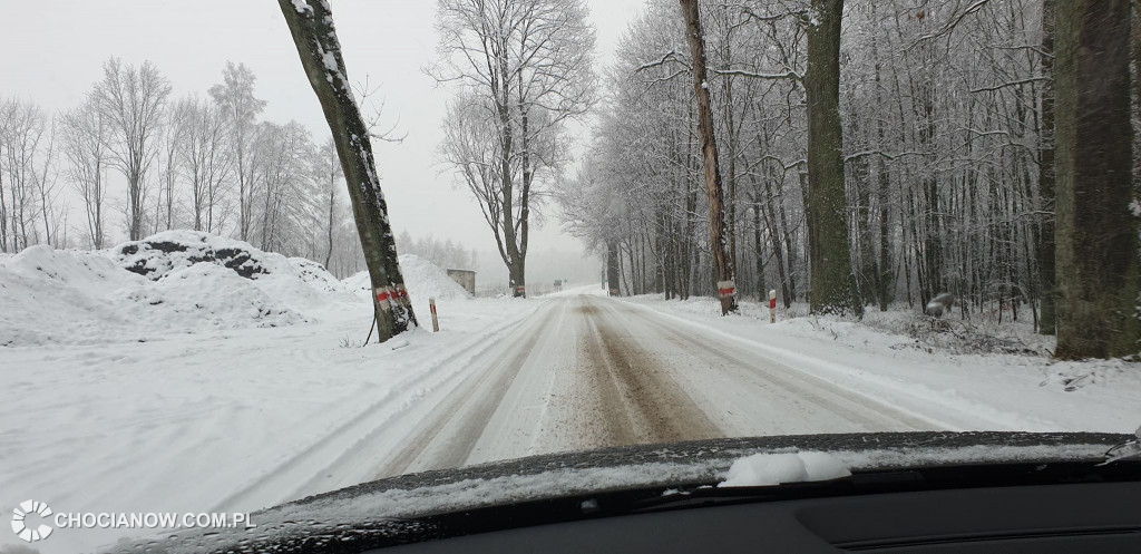 Kiepskie warunki na chocianowskich drogach