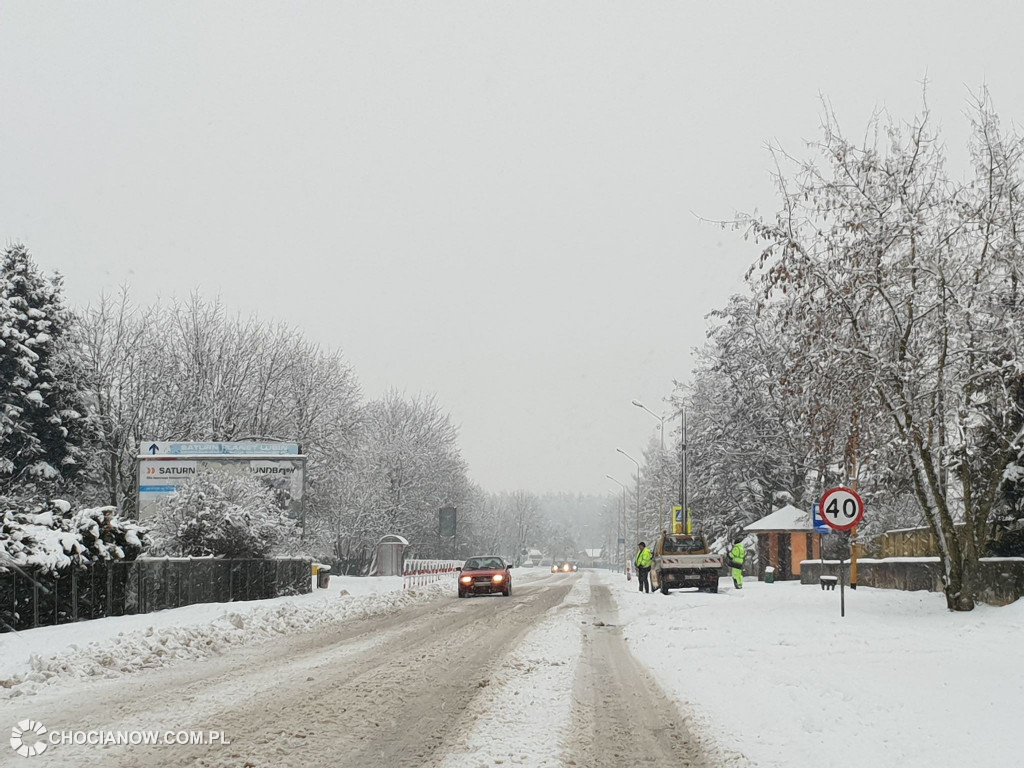 Kiepskie warunki na chocianowskich drogach