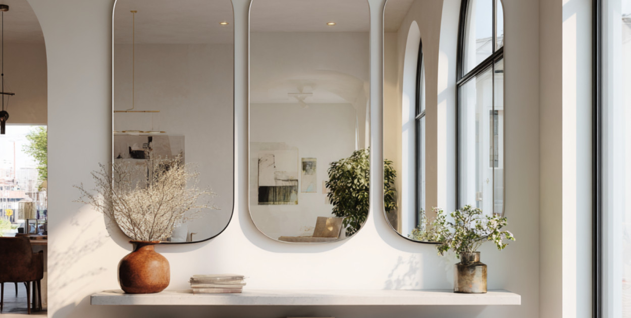 Łączenie kilku dekoracyjnych luster w jednym wnętrzu: zasady harmonii